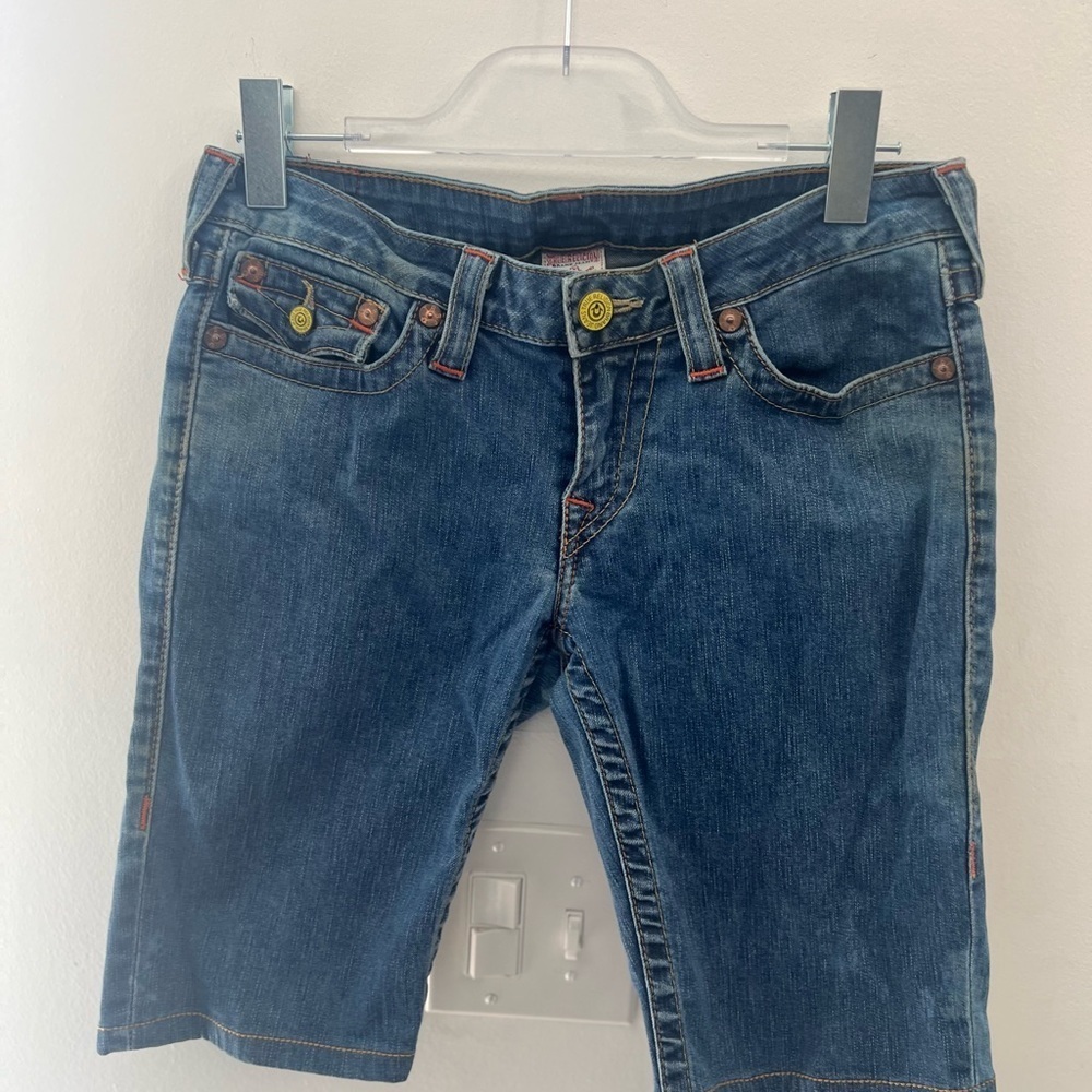 True Religion Blue Jean Shorts Size 30 - Picture 2 of 16